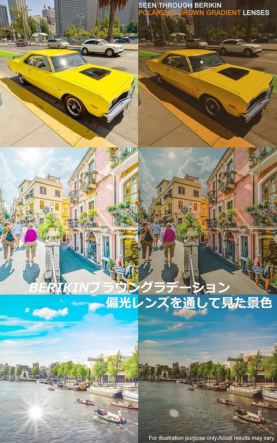 [Berikin] サングラス 超軽量19g 調光 偏光 薄色レンズ メンズ レディース UV400 UVカット 紫外線カット エリカ sunglass for men women