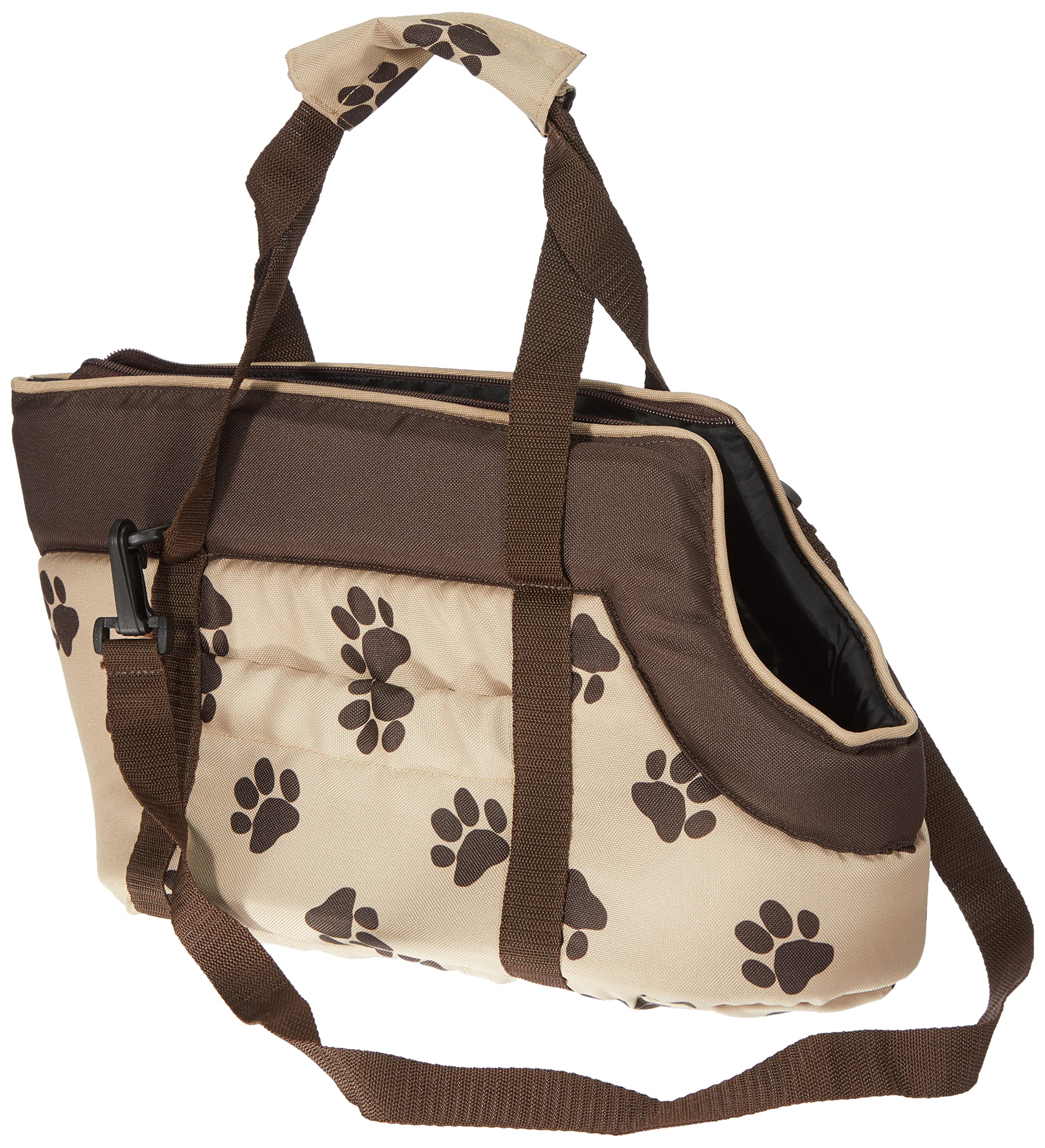 Hobbydog TORBWL4 torba dla psa torba na zakupy torba kota rozmiar 22 x 20 x 36 cm, beżowa z łapkami