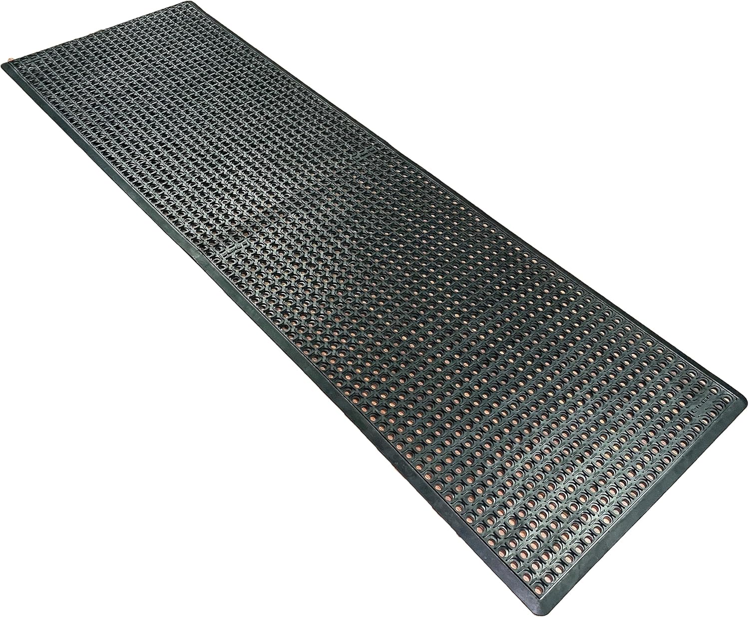 Rhino Mats, B-Series Anti-Fatigue Drain-Thru, Grease Resistant, Non-Slip Drainage Floor Mat for Restaurant, Kitchen, Pool, Car Wash, Lab, Gyms, Workplace, Docks or Anywhere (Black, 3' x 10' x 3/4")