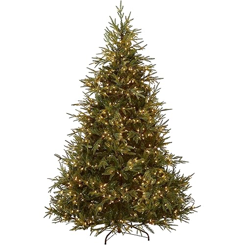 National Tree Company 7.5 ft Pre-Lit Fraser Grande Artificial Christmas Tree, 1,000 Clear Lights, 3,719 Tips, Includes Stand, Green