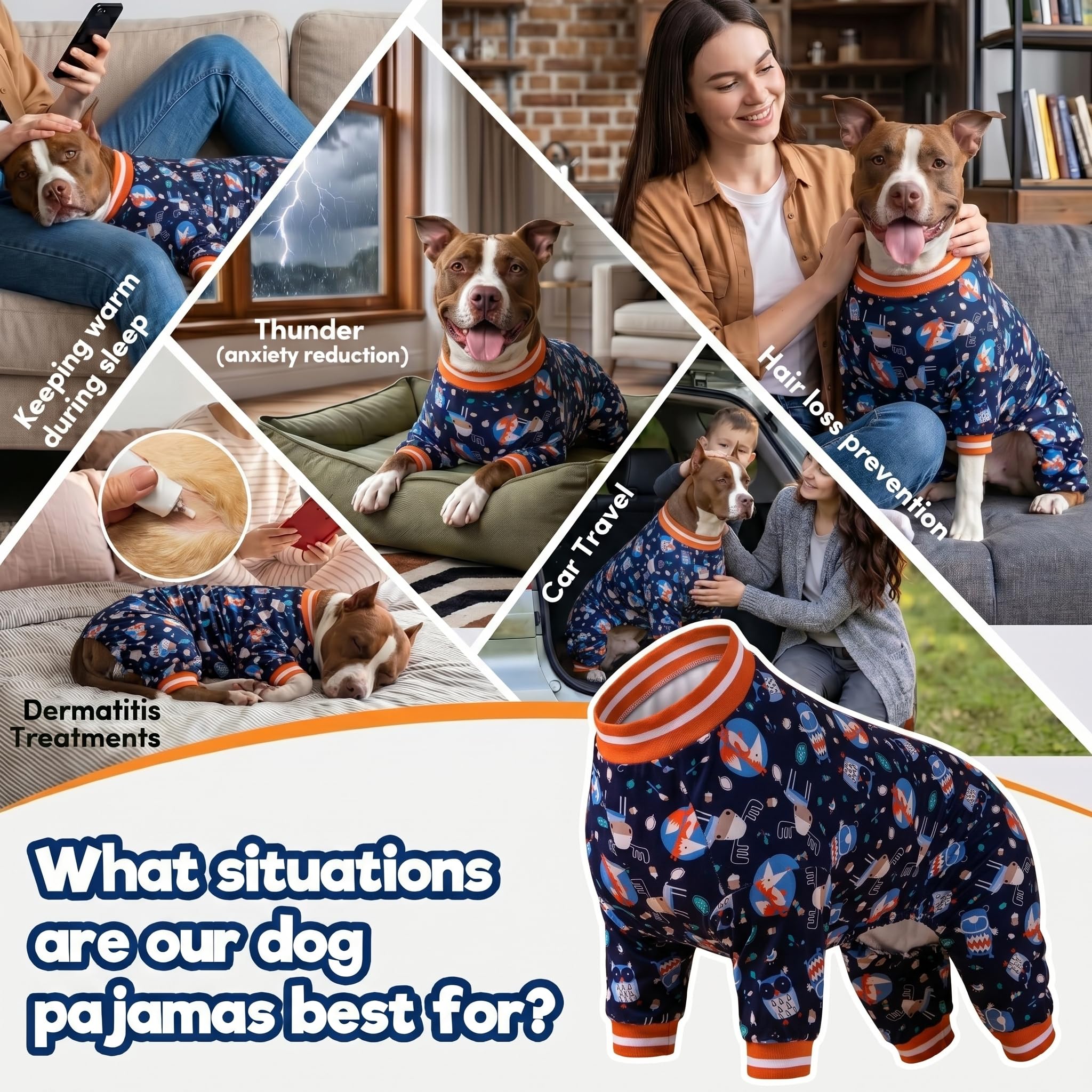 LovinPet Vestiti per animali domestici per cani di taglia grande: Nighthawk e Red Fox Steel Stampa grigia, Pullover elastico leggero Pigiama per animali domestici, Tutina per cani di taglia grande