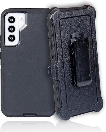 Case for Galaxy S22 Plus 6.6" Heavy Duty Full Body Military Grade Drop Protection Carrying Cover Holder | Holster for Men Belt with Clip Stand Black/Black