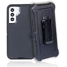 Case for Galaxy S22 Plus 6.6" Heavy Duty Full Body Military Grade Drop Protection Carrying Cover Holder | Holster for Men Belt with Clip Stand Black/Black