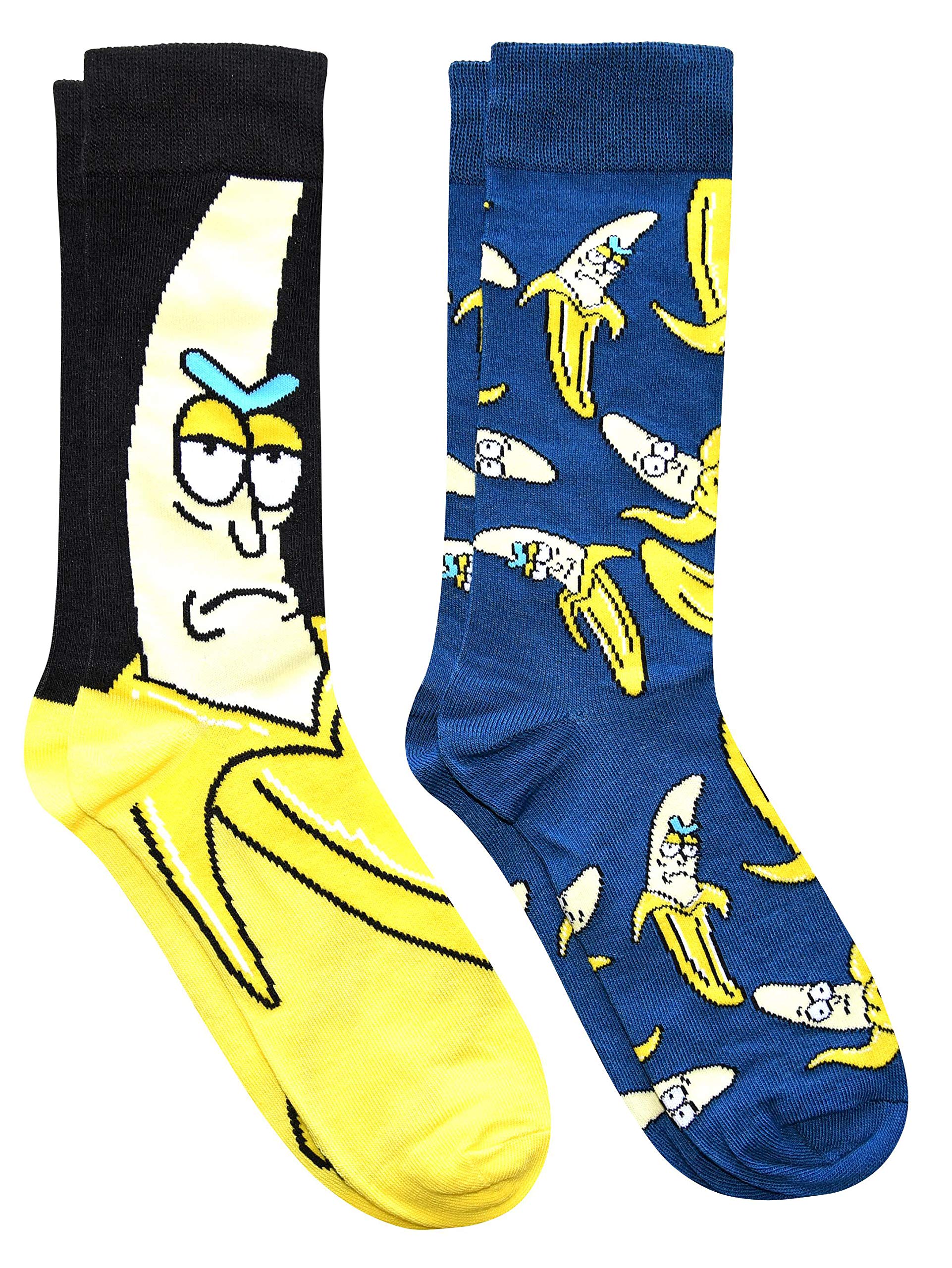 RICK AND MORTYBanana Rick Men's Crew Socks 2 Pair Pack