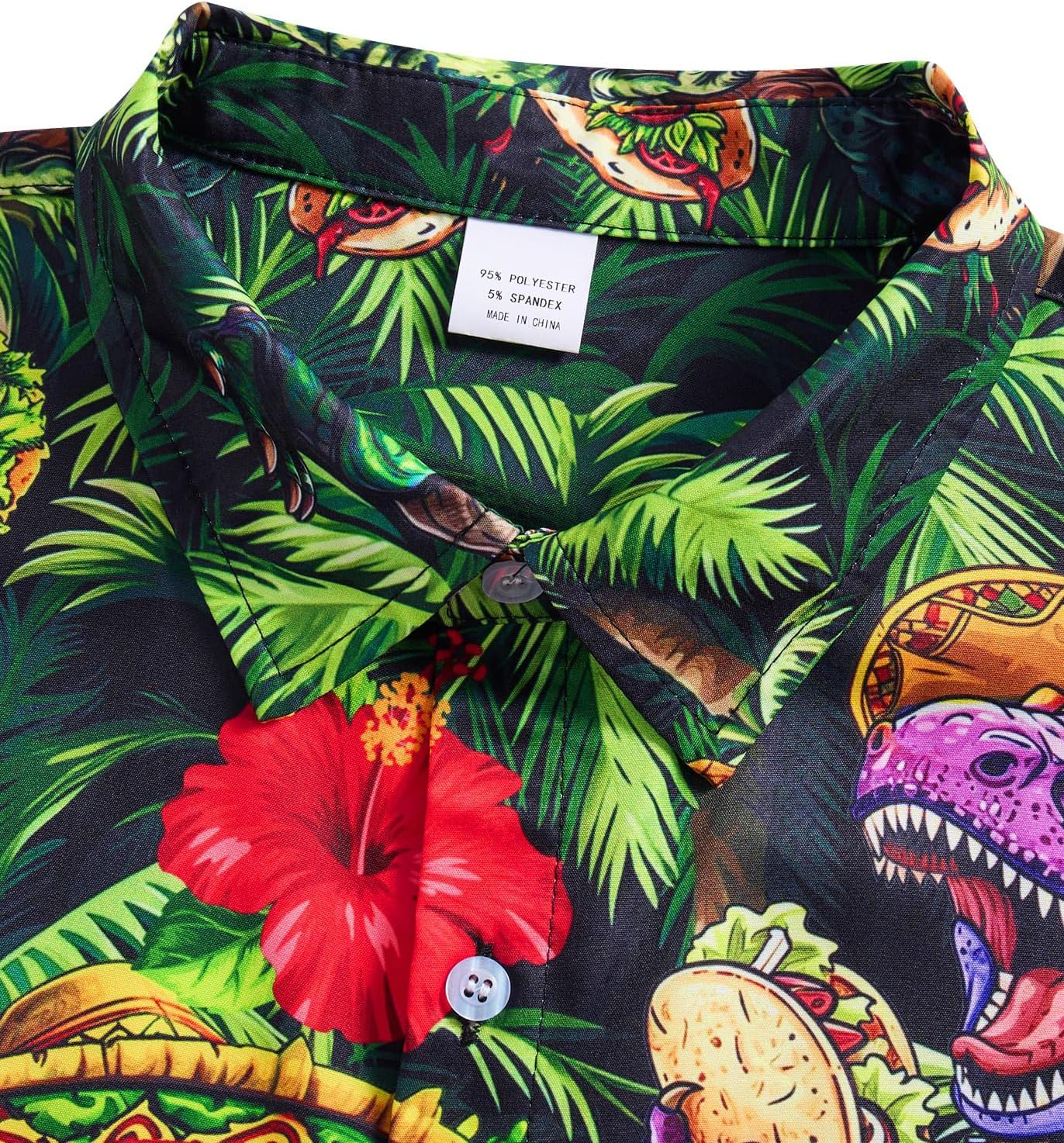 RAISEVERN Mens Hawaiian Shirt Casual Button Down Short Sleeve Tropical Beach Dress Shirt for Summer Holiday - Image 5