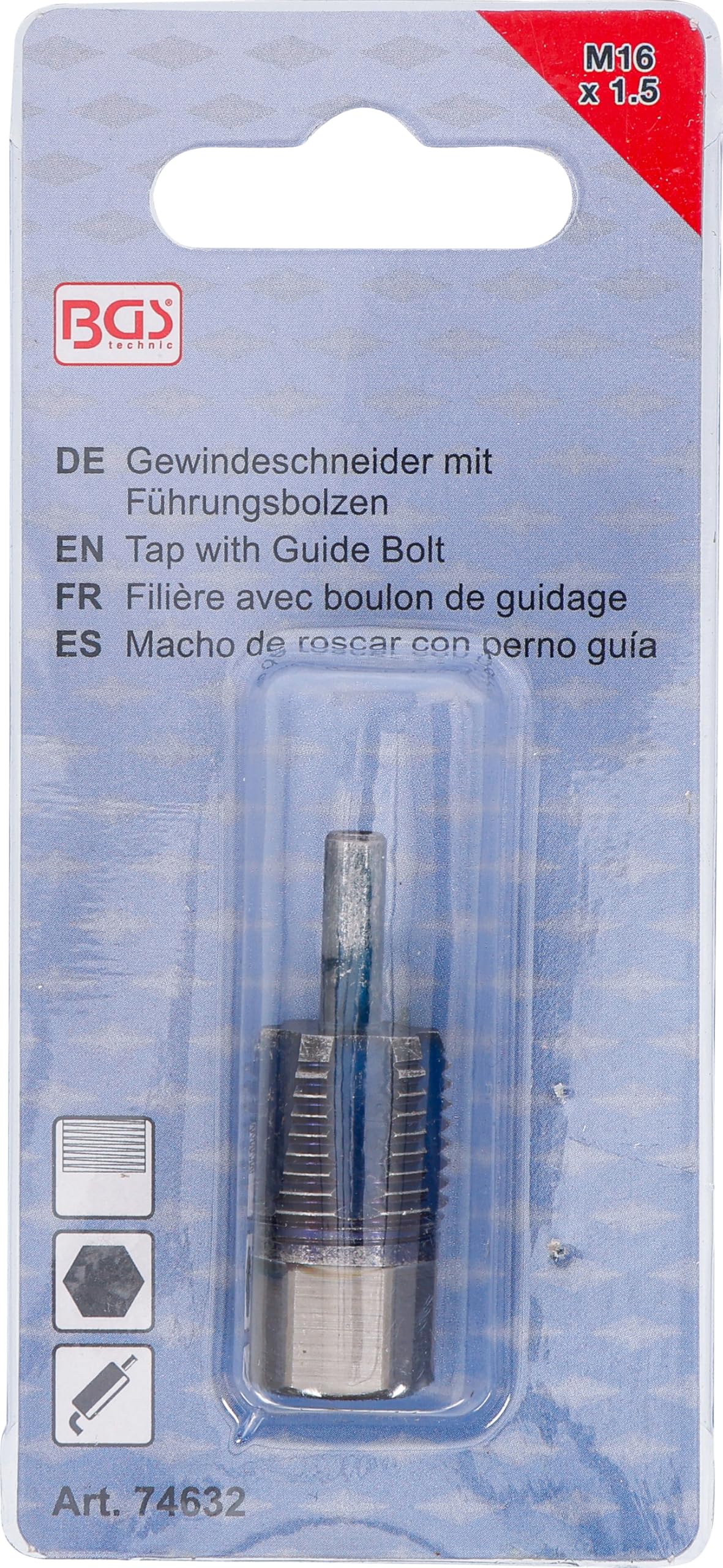 BGS 74632 | Taraud avec boulon de guidage | Pour capteurs de température | M16 x 1,5