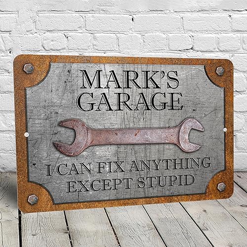 Miniatura 2 de Letrero de garaje o taller  Can't Fix Stupid  Personalizado