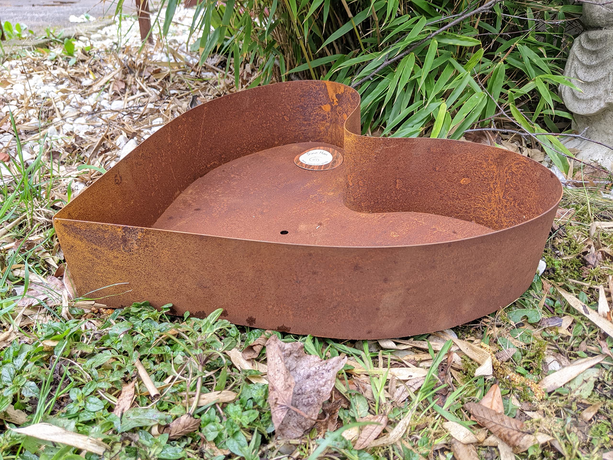 4 St. in Set Edelrost Garten Blumentopf Metall Rost Pflanzschale Herz Handarbeit 032143