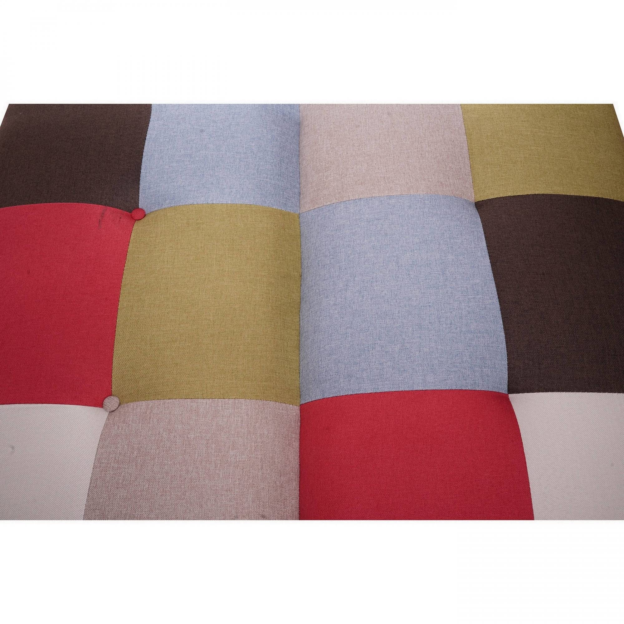 Dmora 3-Sitzer-Schlafsofa, aus gepolstertem Patchwork-Stoff, Clic-Clac-Öffnung, in ein Einzelbett umwandelbar, Made in Italy, 180x79xh76 cm, Mehrfarbig