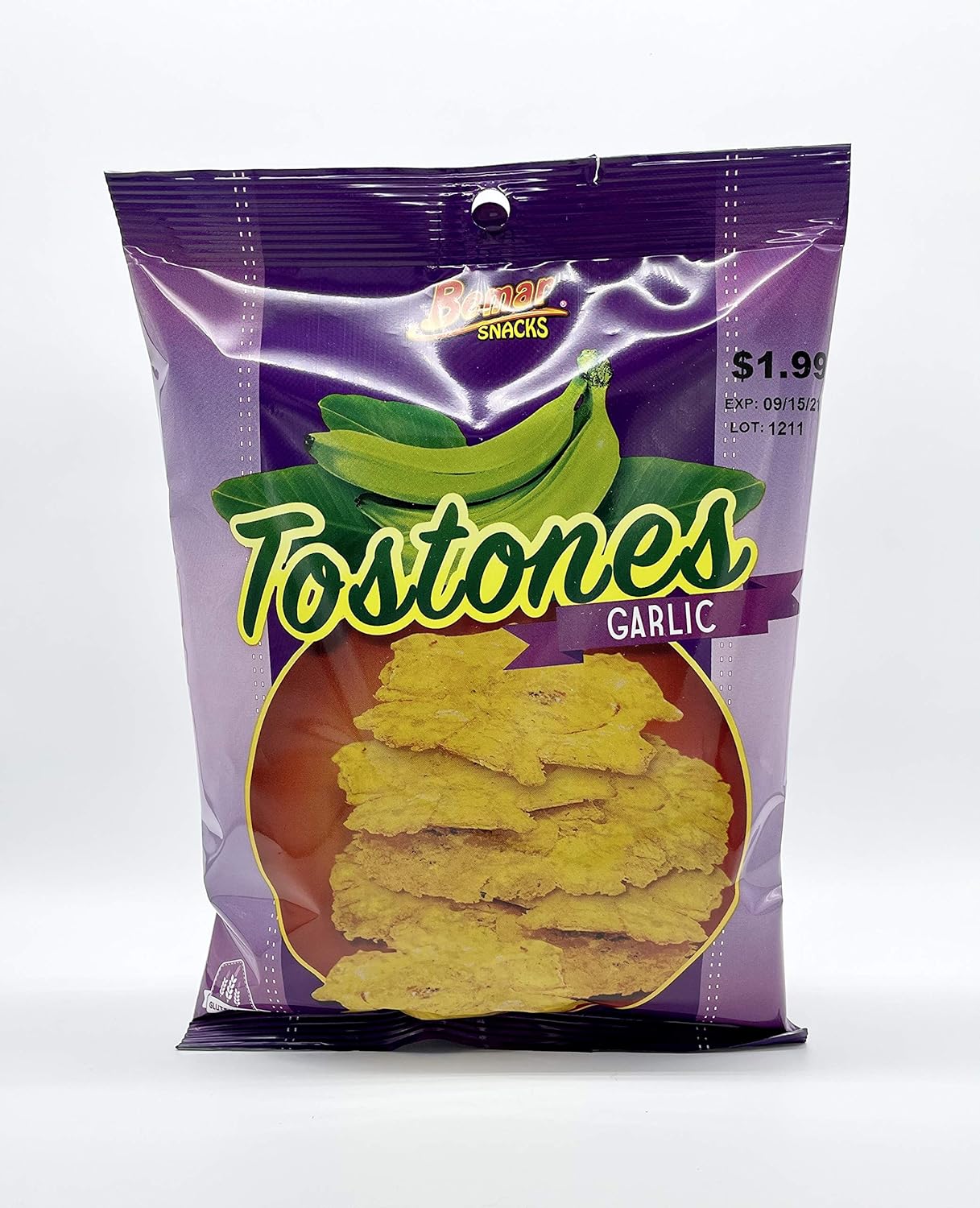 Bemar Snacks Tostones Garlic 24 bags/4oz per bag