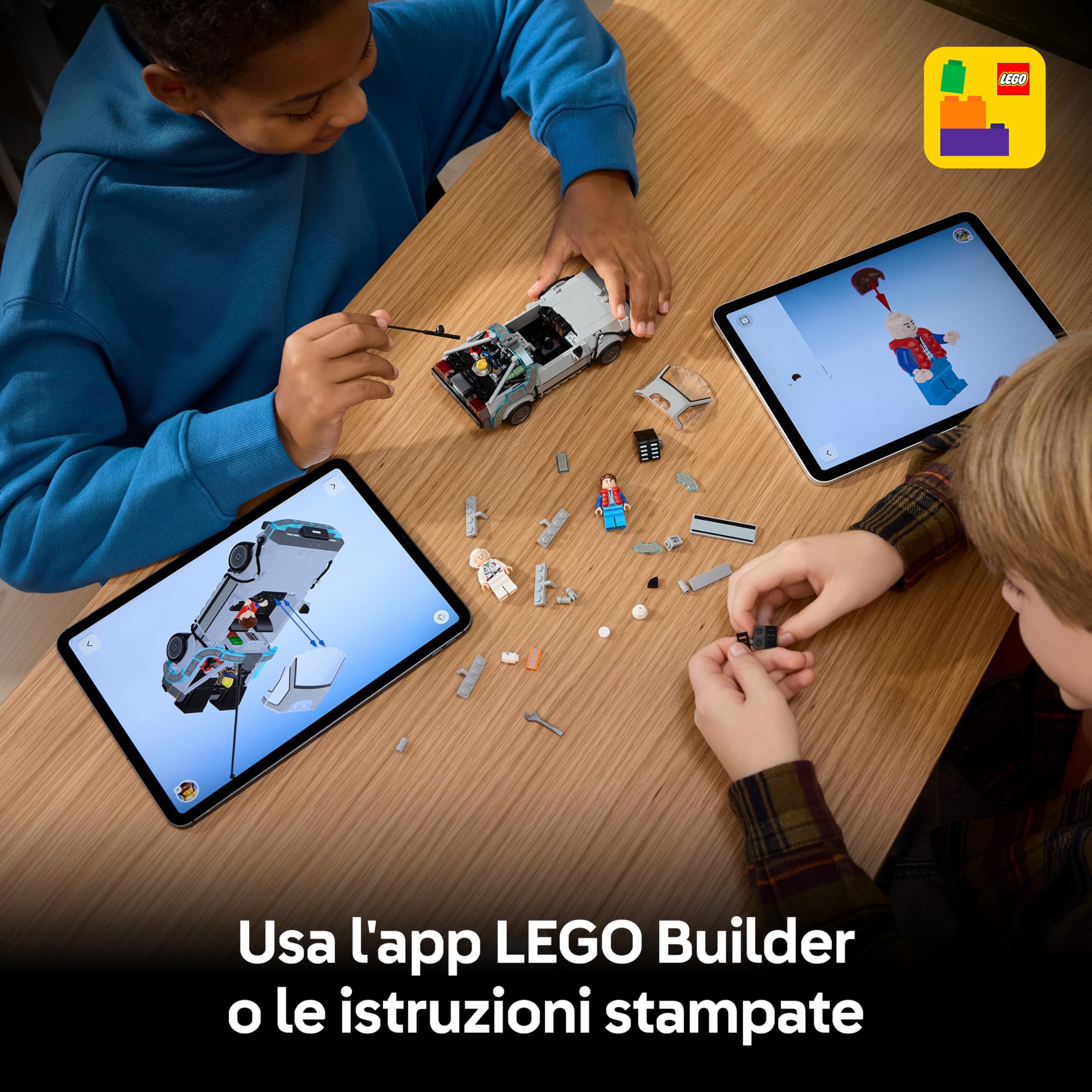 LEGO Speed Champions Macchina del Tempo di Ritorno al Futuro Giocattolo - Kit Modellino di Auto con Minifigure di Doc Brown e Marty McFly - Regalo per Bambini, Bambine e Fan del Film da 9 Anni - 77256