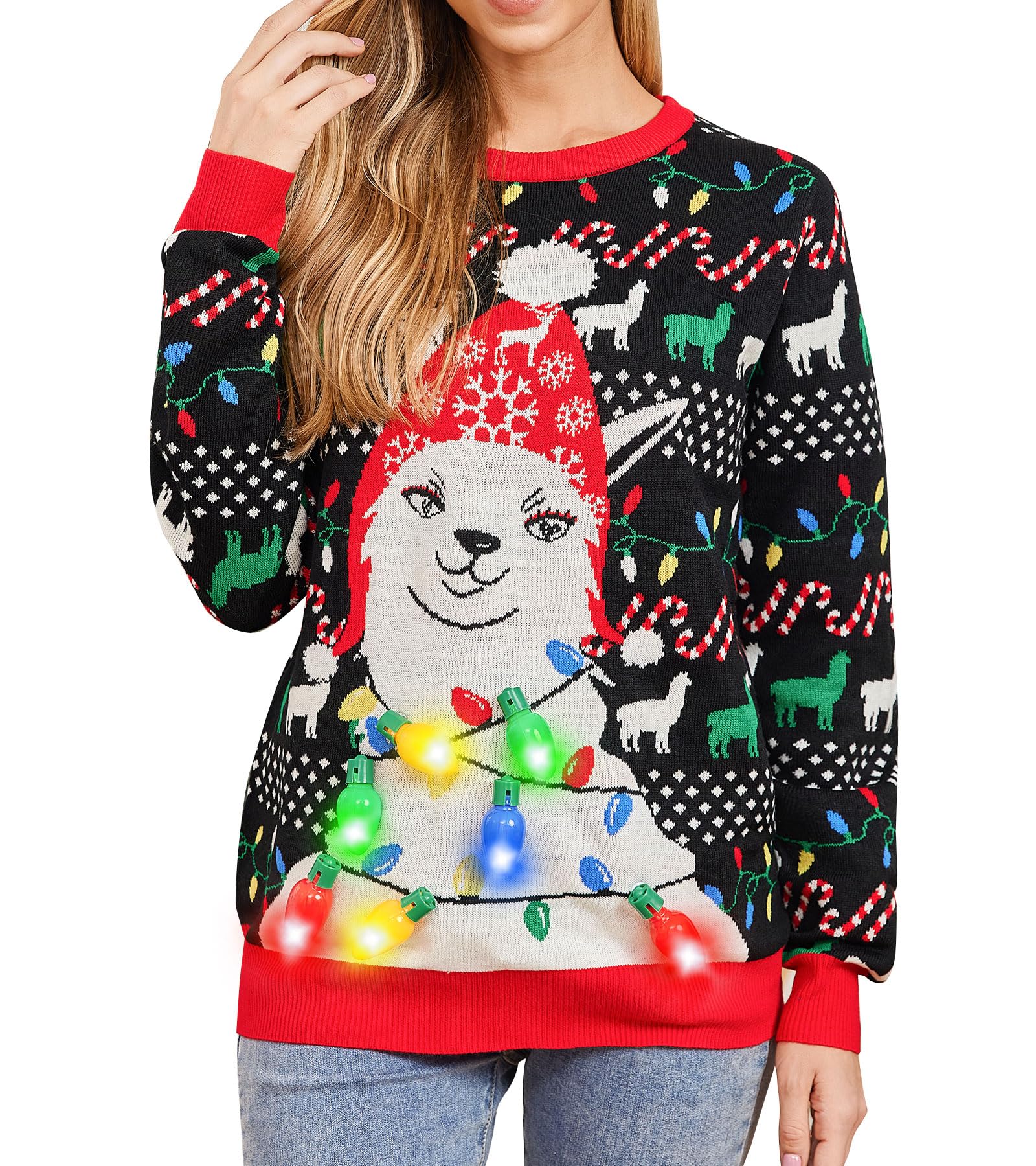 Halloween Sweater Flamingo Christmas Tree Ugly Christmas Sweater