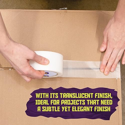 Miniatura 7 de ATack Cinta adhesiva de algodón transparente, 2 pulgadas x 30 yardas, cinta adhesiva transparente fácil de rasgar a mano para uso comercial,