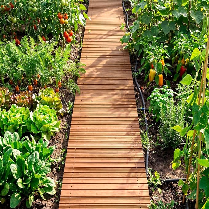 Giantex Garden Pathway Roll Up - Pasarela de madera de 12 pies de largo y 22 pulgadas de ancho, sin necesidad de ensamblaje, camino decorativo exterior para jardín, césped, patio y eventos miniatura 2