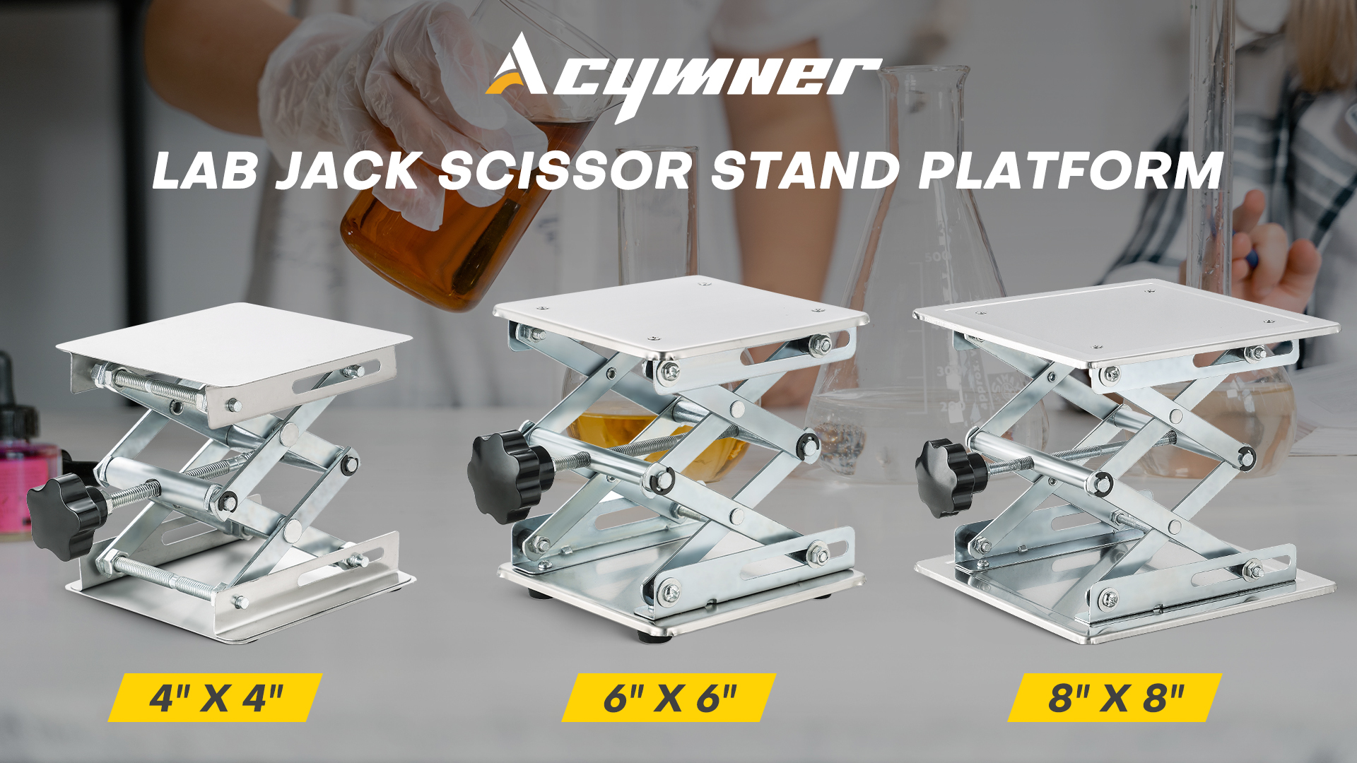 Experiment Platform 6x6 Lab Scissor Lift Table - Stainless Steel ...