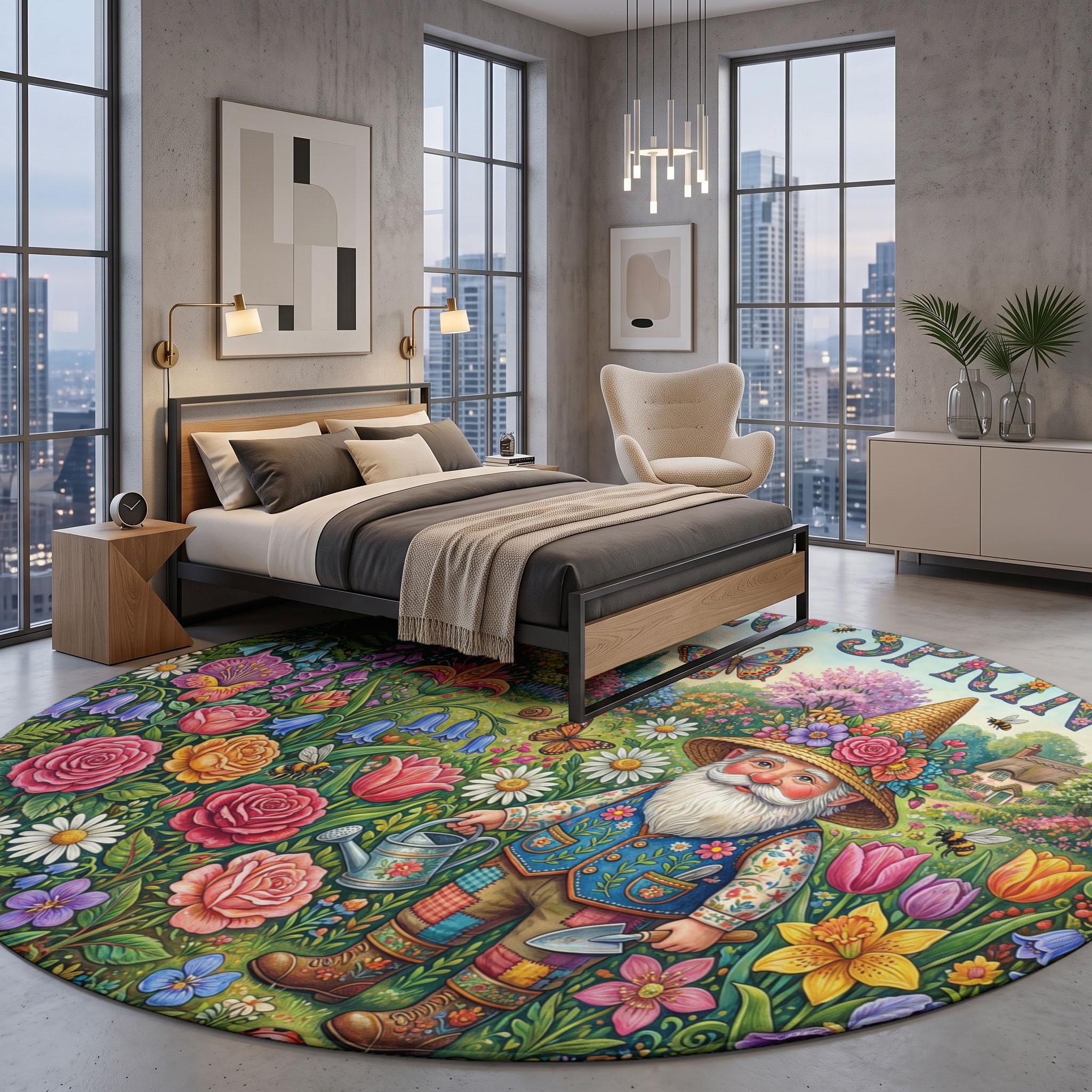 Tapis Rond Jardinage 100 cm Lavable Machine
