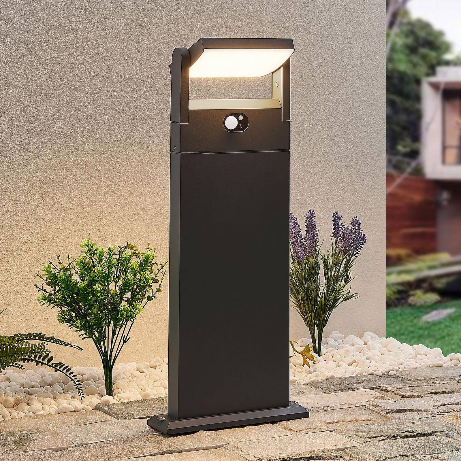 Lindby lampa solarna LED 'Novalie' z czujnik ruchu, styl nowoczesny, kolor aluminiowy, szary, cynkowy, aluminium, IP54