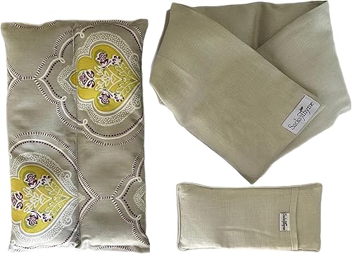 Miniatura 2 de Juego de regalo de cumpleaños  3 piezas  Almohadilla térmica lavanda, envoltura de cuello de lino y almohada de lino  Juego de regalo de cumpleaños