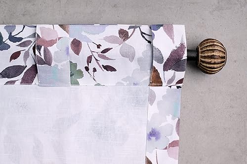 Miniatura 7 de Maison d Hermine - Cortinas 100% algodón - Cortinas traslúcidas para sala o dormitorio con jareta para cortinero y presillas - 1 panel, Blossom