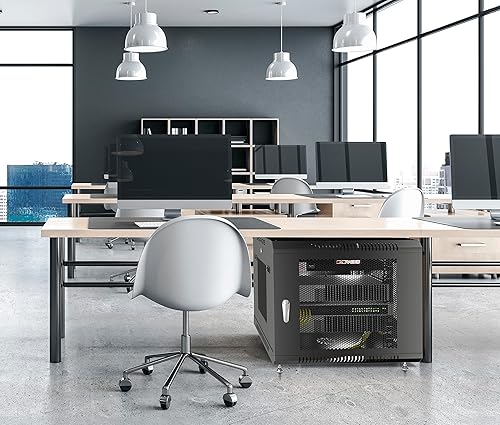 Miniatura 7 de Estante de red para servidores de 35 pulgadas de profundidad con cerradura en ruedas y puerta ventilada - POWERBAR - Estante - Ventilador - Hardware