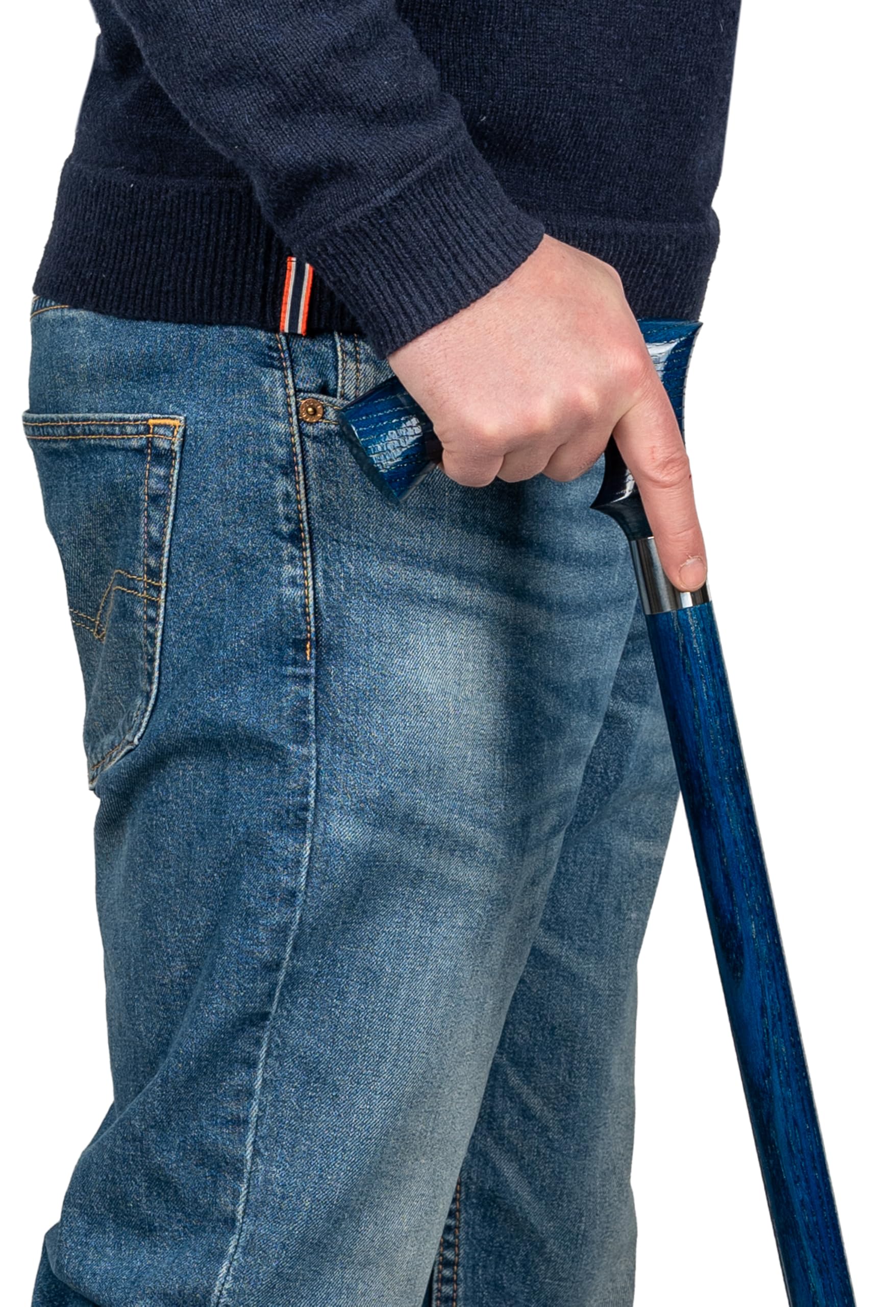 Dr. Watson Classic Duke Walking Stick – Handcrafted Ash Wood Cane with Polished Stainless Steel Collar