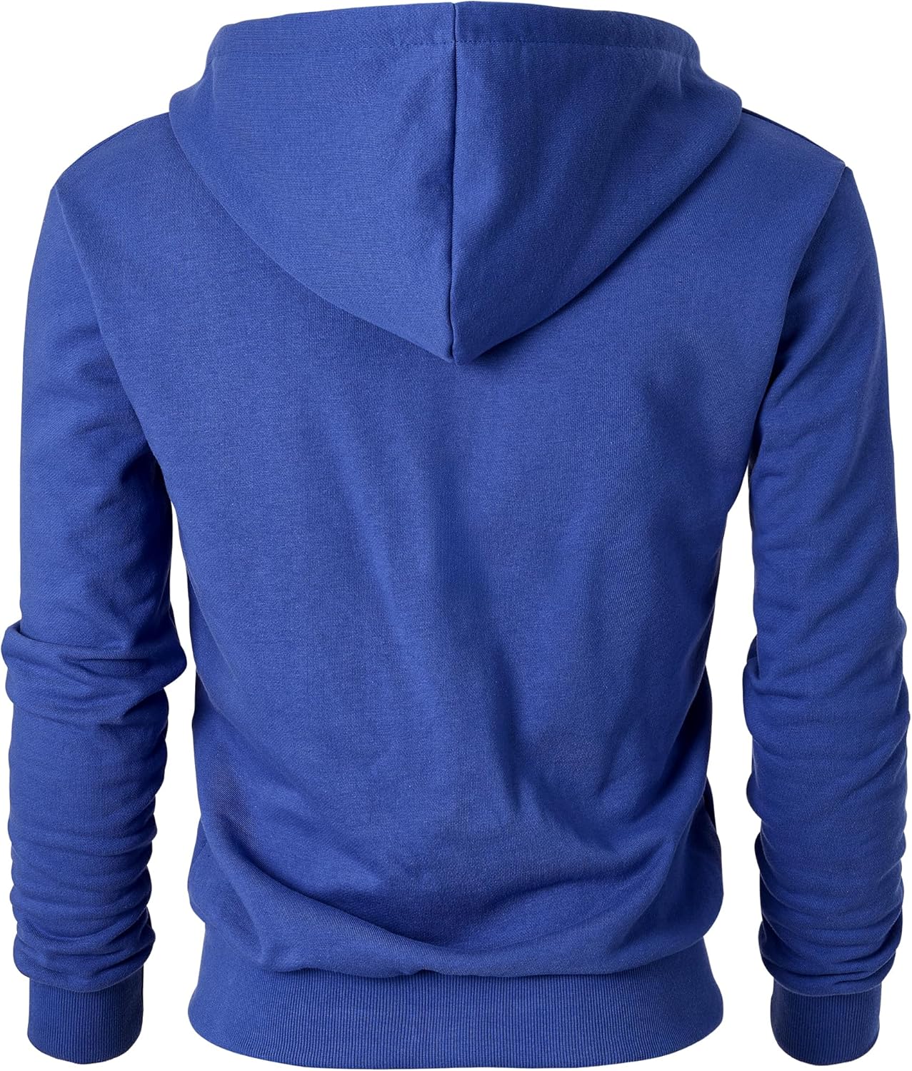 Ohoo Mens Slim Fit Waffle Knit Cotton 100% Zip Up Hoodies Lightweight Casual Long Sleeve with Kanga Pocket - Image 3