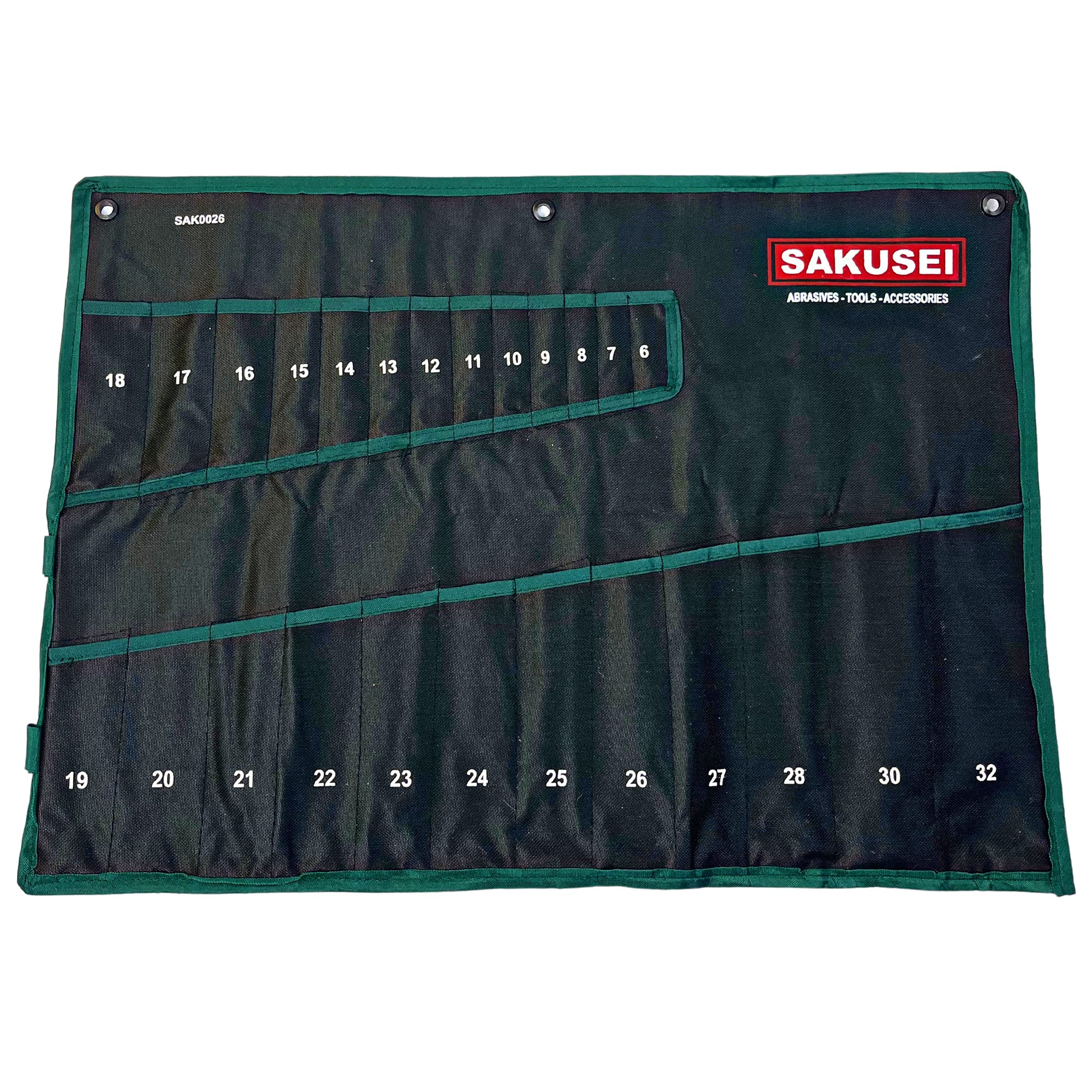 SAKUSEI 25-Piece Metric Combination Spanner/Wrench Set (6mm-32mm) With Red Soft Grip