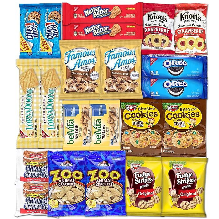 Buy Cookies Variety Pack Assortment Individually Wrapped Cookies Bulk Care Package(22) Online at