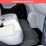 Heavy Duty Black Rubber Car Floor Mat by Vaygway –Automotive Rear Universal 1 Piece Runner Mat -Trimmable Rubber Liner Runner – Back Seat Mat Liner – All Weather Protection for Car, Truck Van SUV