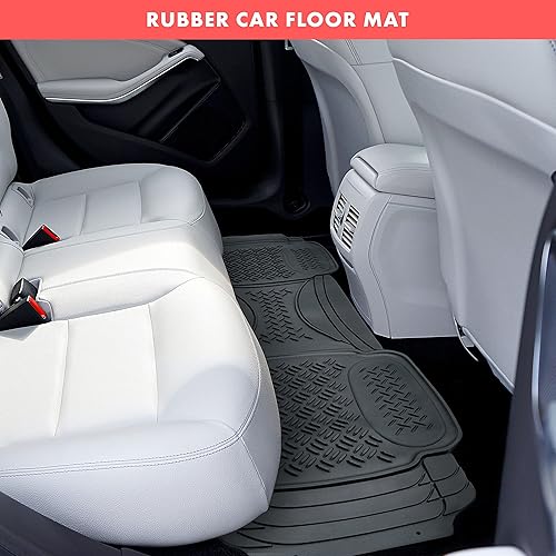 Miniatura 10 de Vaygway Alfombrillas universales para todo tipo de clima, 4 piezas para interior de automóvil, alfombra de plástico transparente de goma para