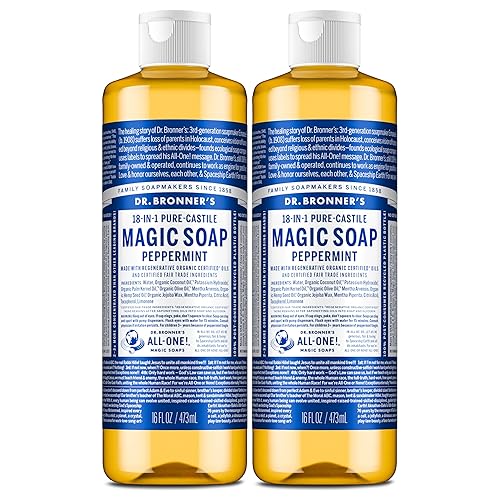 Miniatura 11 de Dr. Bronner's Pure-Castile Magic - Jabón líquido hecho con aceites orgánicos regenerativos, para cuerpo, cara, cabello, platos, mascotas, lavandería