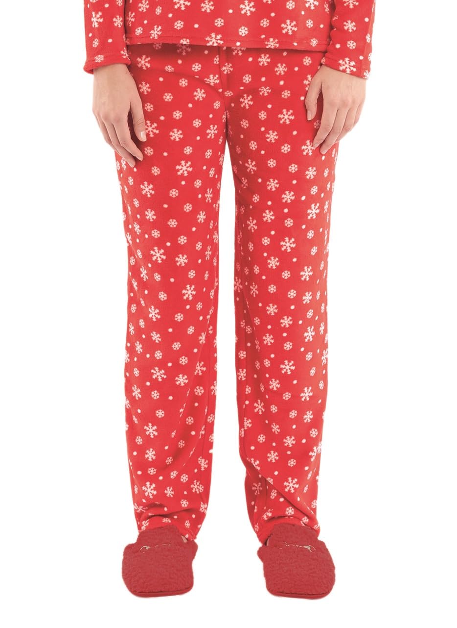 Pigiama lungo da donna in pile con motivo animali