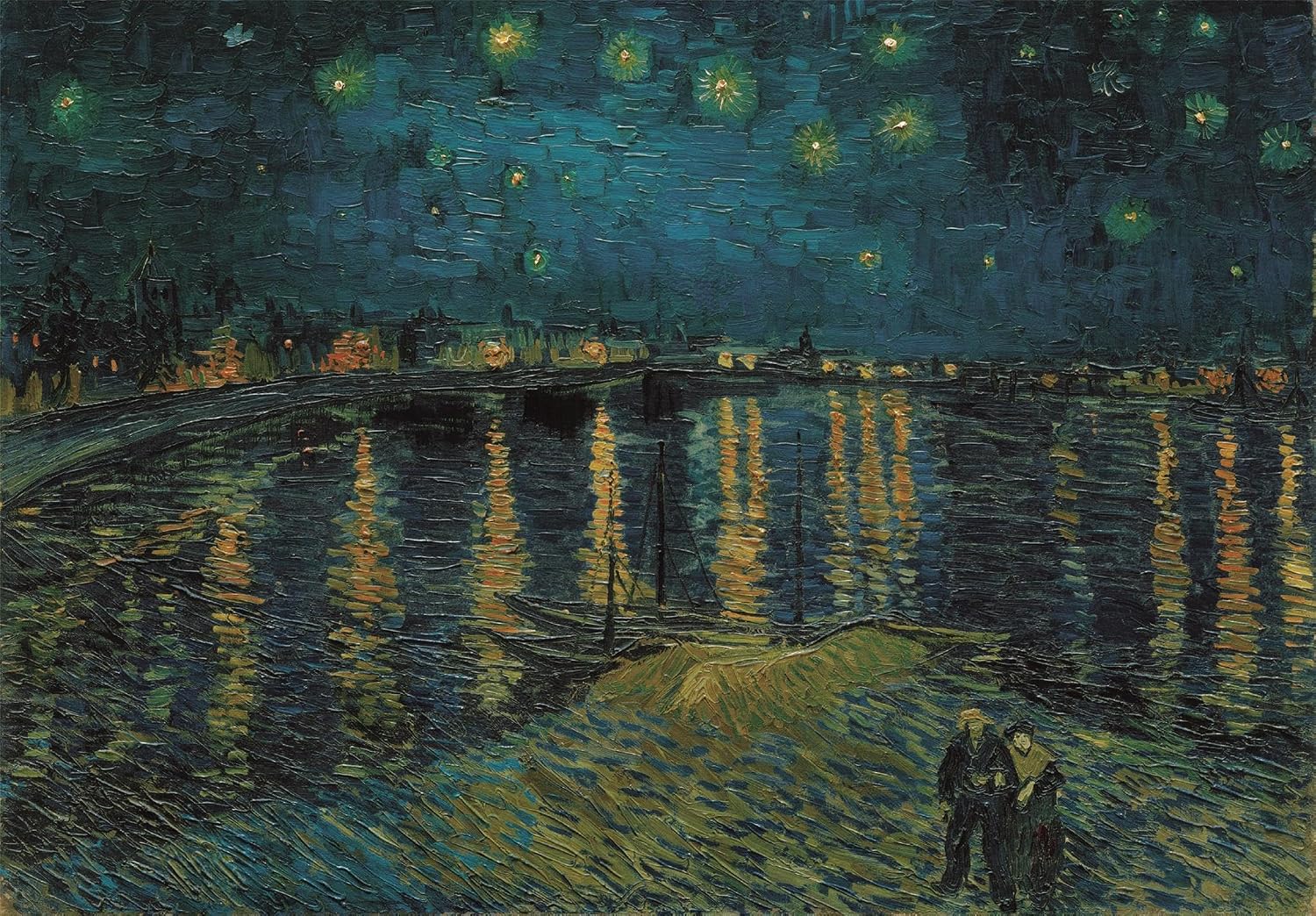 Clementoni Jigsaw Puzzle 1000 Pieces, Museum Collection Starry Night Over The Rhone, Puzzle for Adults 14-99 Years, Made in Italy, 37089