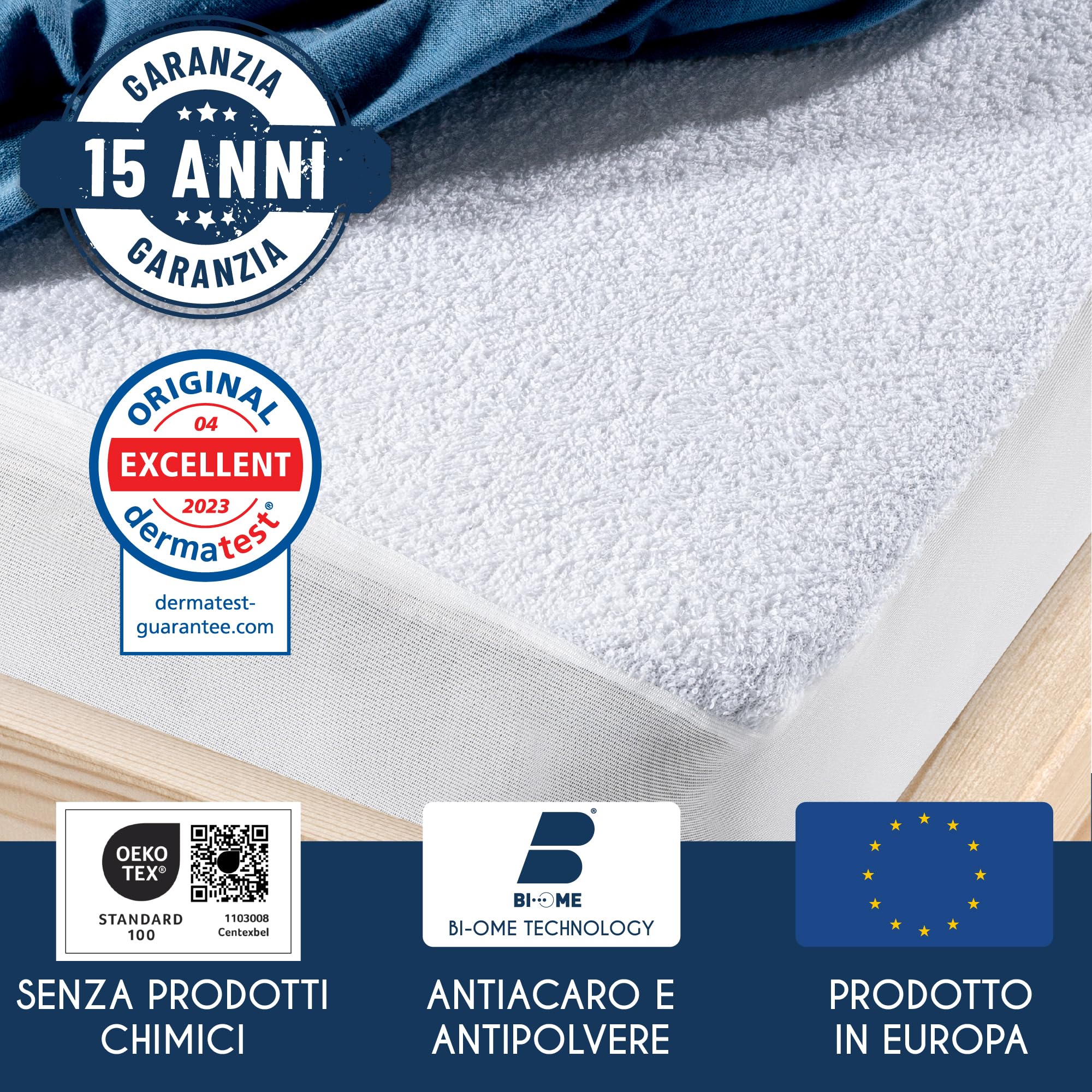 Dreamzie - Coprimaterasso Francese Impermeabile - 140x200 cm - Set da 2