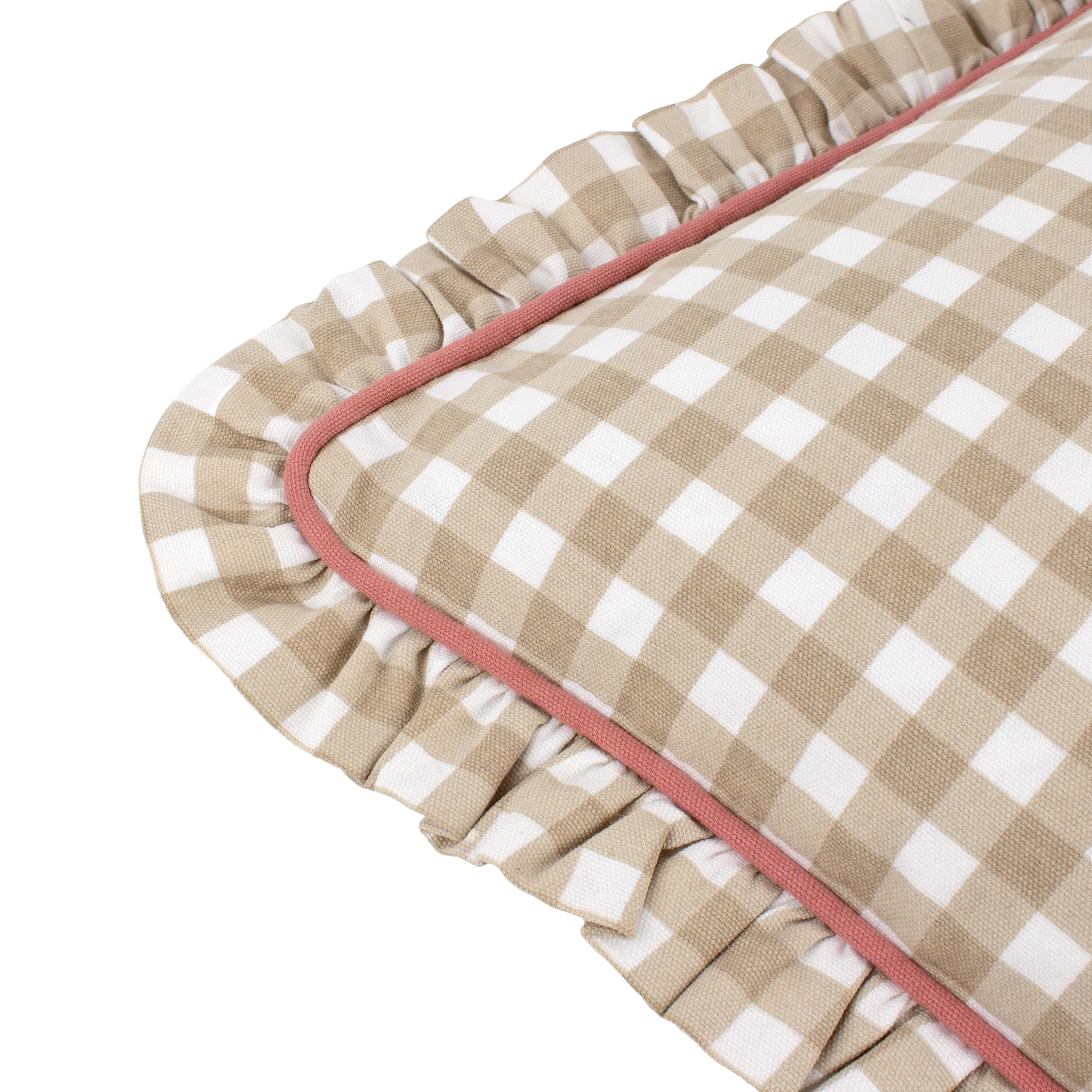 furn. Maude Gingham Cotton Piped Cushion Cover - Image 4