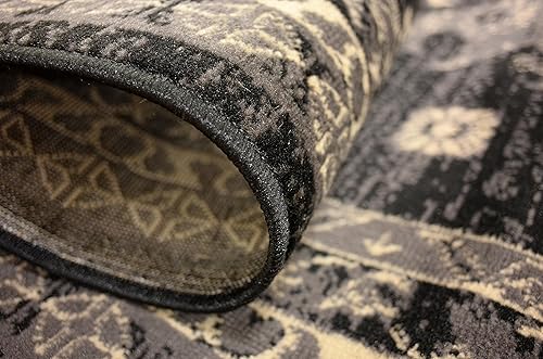 Miniatura 16 de Unique Loom Heriz Collection Alfombra de área parcial, Polipropileno, Negro