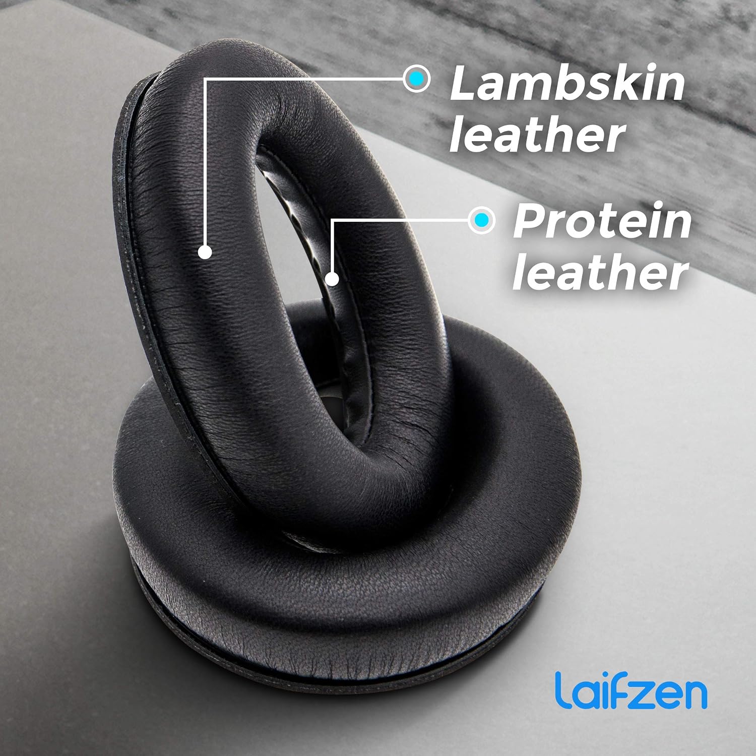 Lambskin QC45 Earpads Cushions Replacement Ear Pads for Bose QC 45 QuietComfort Sheepskin Leather Handpicked-Quality (QC45 Black)