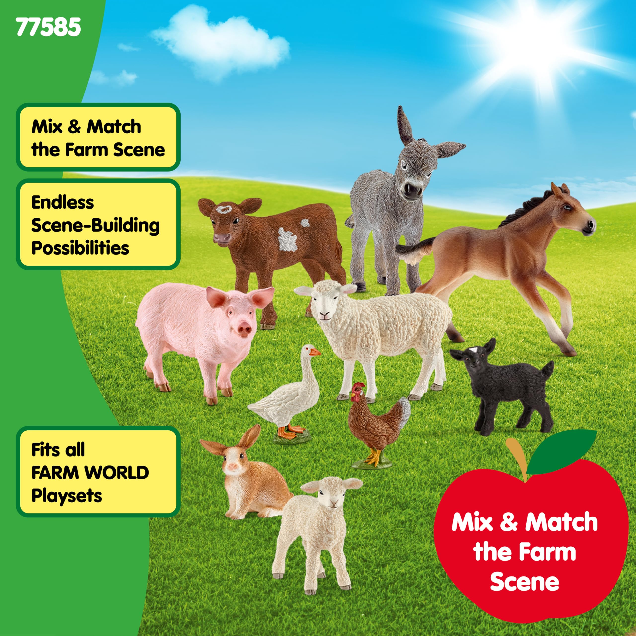 Amazon.co.jp: Schleich Farm World - 10ピース 農場の動物
