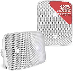PYLE Outdoor Bluetooth Speakers - 2 Outdoor Speakers Ceiling Mount 600 Watt Crystal Clear Sounding Audio Speakers, Weather/Waterproof Universal Mounting - Home, Boat, Patio Pool