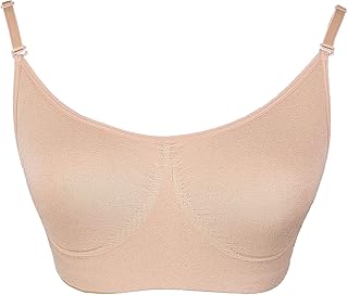 DANSHOW Women and Girls Professional Nude Dance Ballet Bras with Clear Convertible Straps