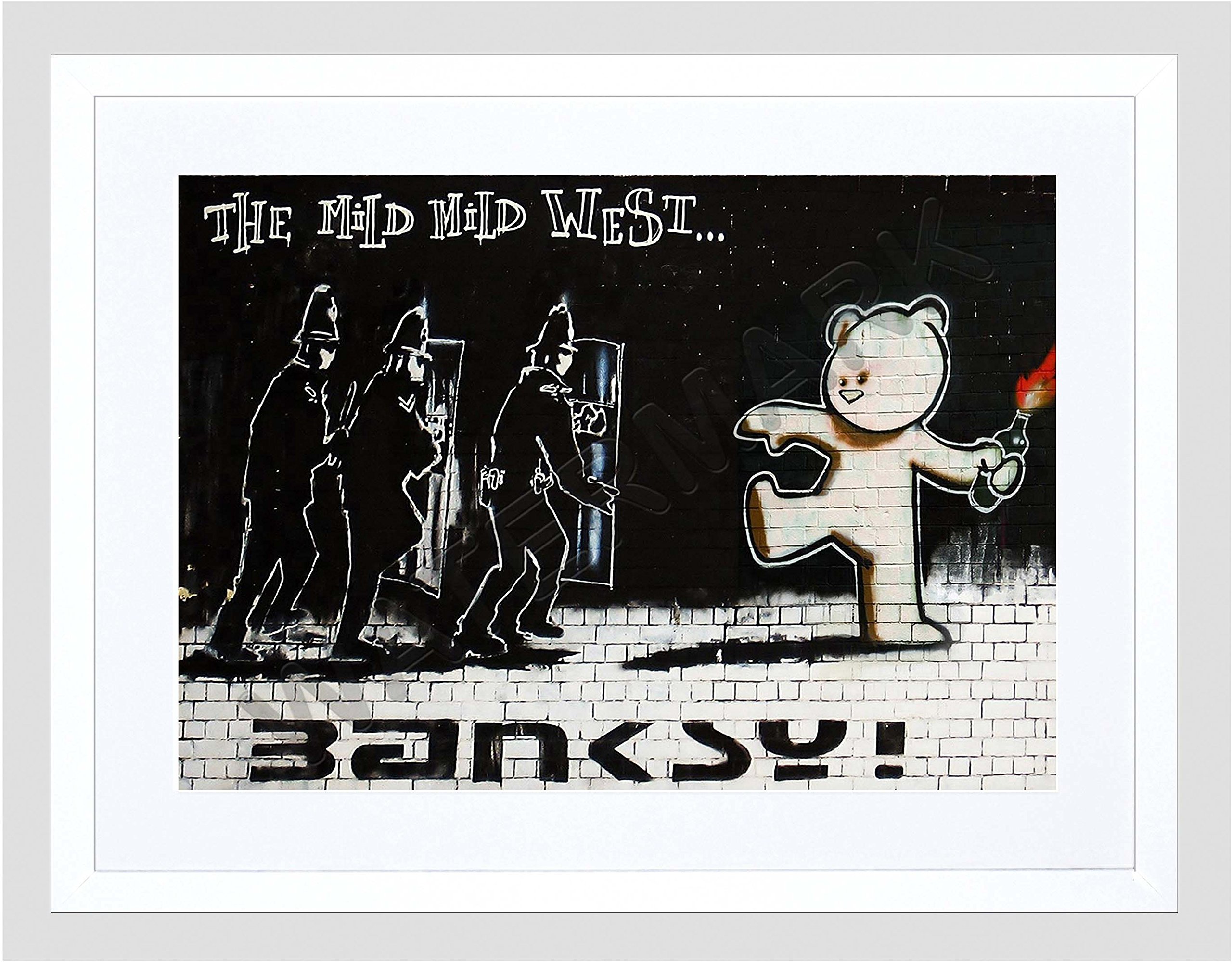 Wee Blue Coo Banksy Mild Mild West Graffiti Street Art Framed Wall Art Print