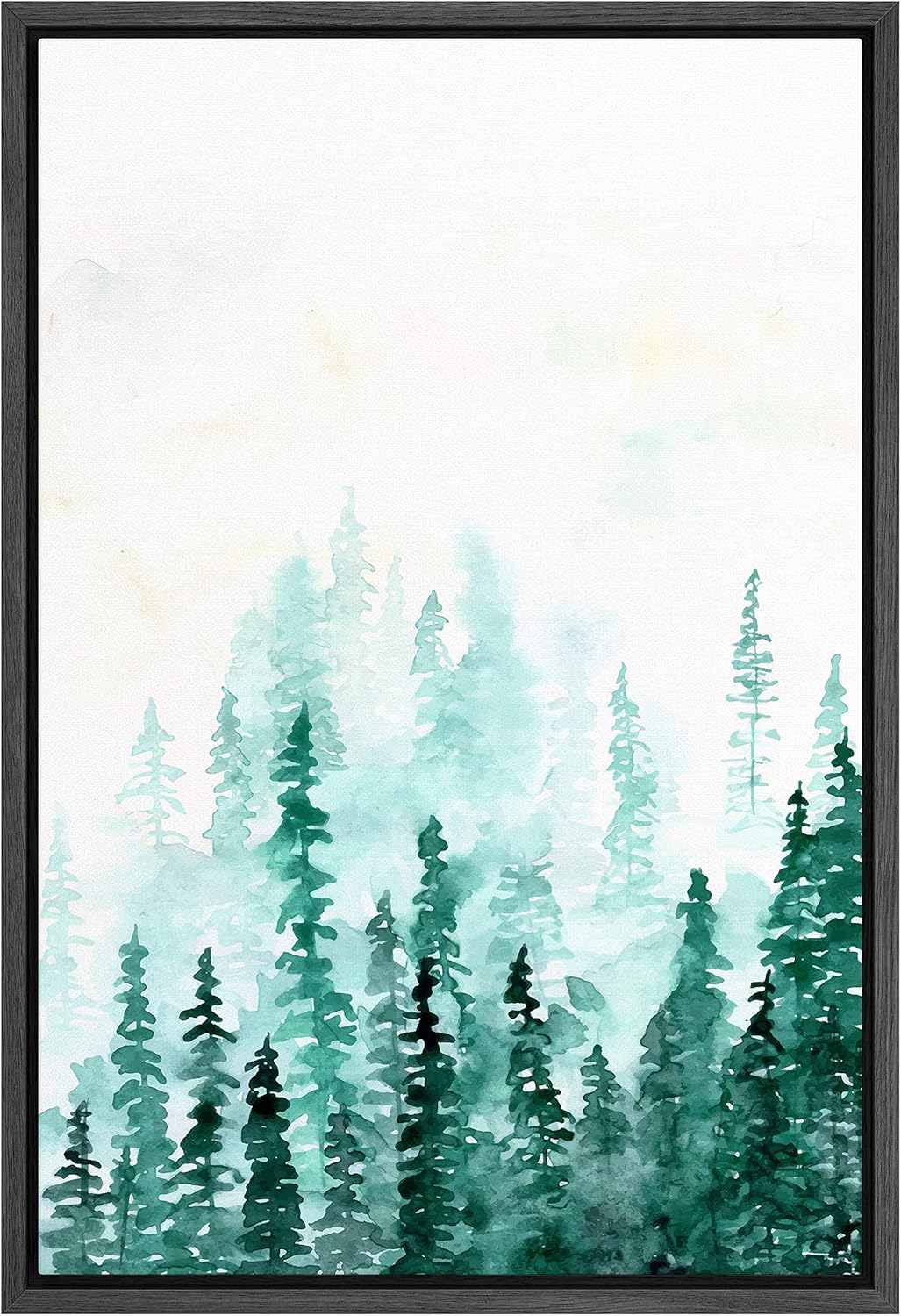 SIGNWIN Framed Canvas Print Wall Art Grayscale Bird and Tree Branch Collage Wilderness Nature Illustrations Modern Chic Relax/Calm Multicolor for Living Room, Bedroom, Office - 16"x24" Black