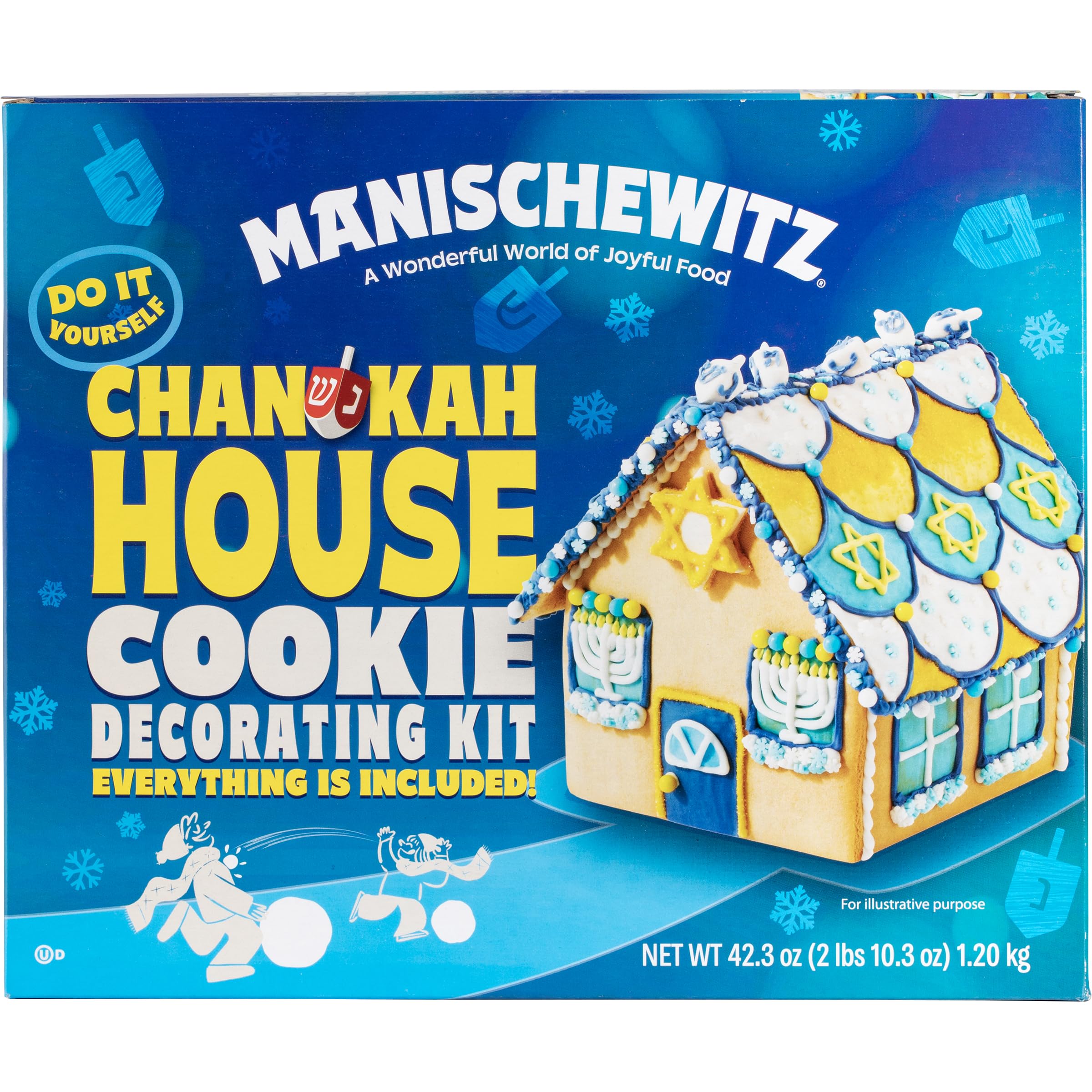 Manischewitz Do-It-Yourself Chanukah House Vanilla Cookie Decorating Kit - Net Wt. 2lb. 15oz(1.33 kg)