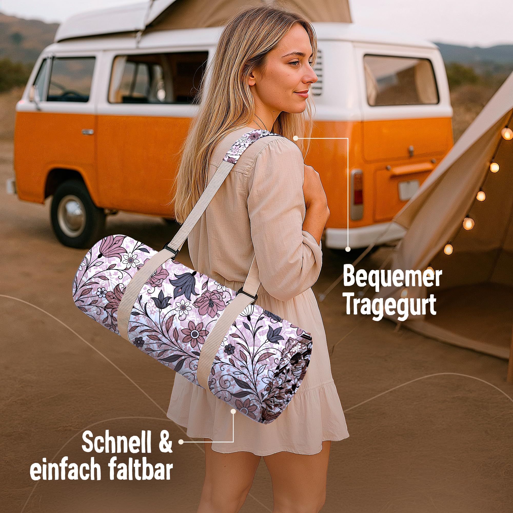 Couverture de pique-nique imperméable 200 x 200 cm – Sans sable, douce, lavable – Couverture de pique-nique bohème 200 x 200 cm – Couverture de plage XXL