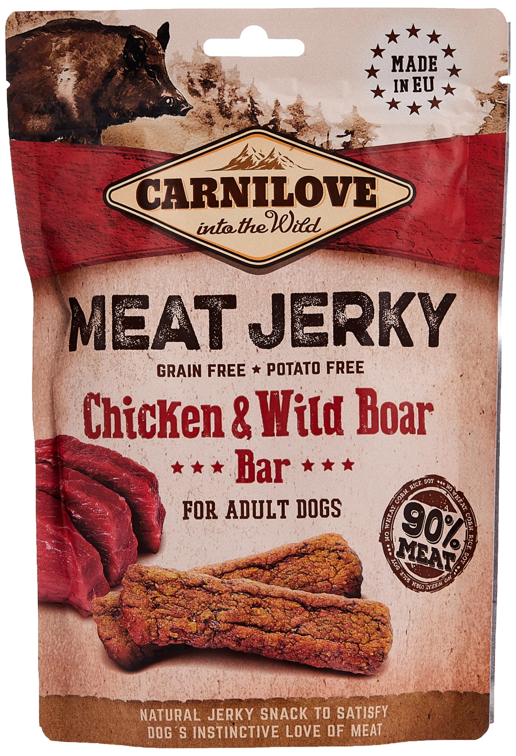 Carnilove 100g Jerky Chicken With Wild Boar Bar Dog Treat