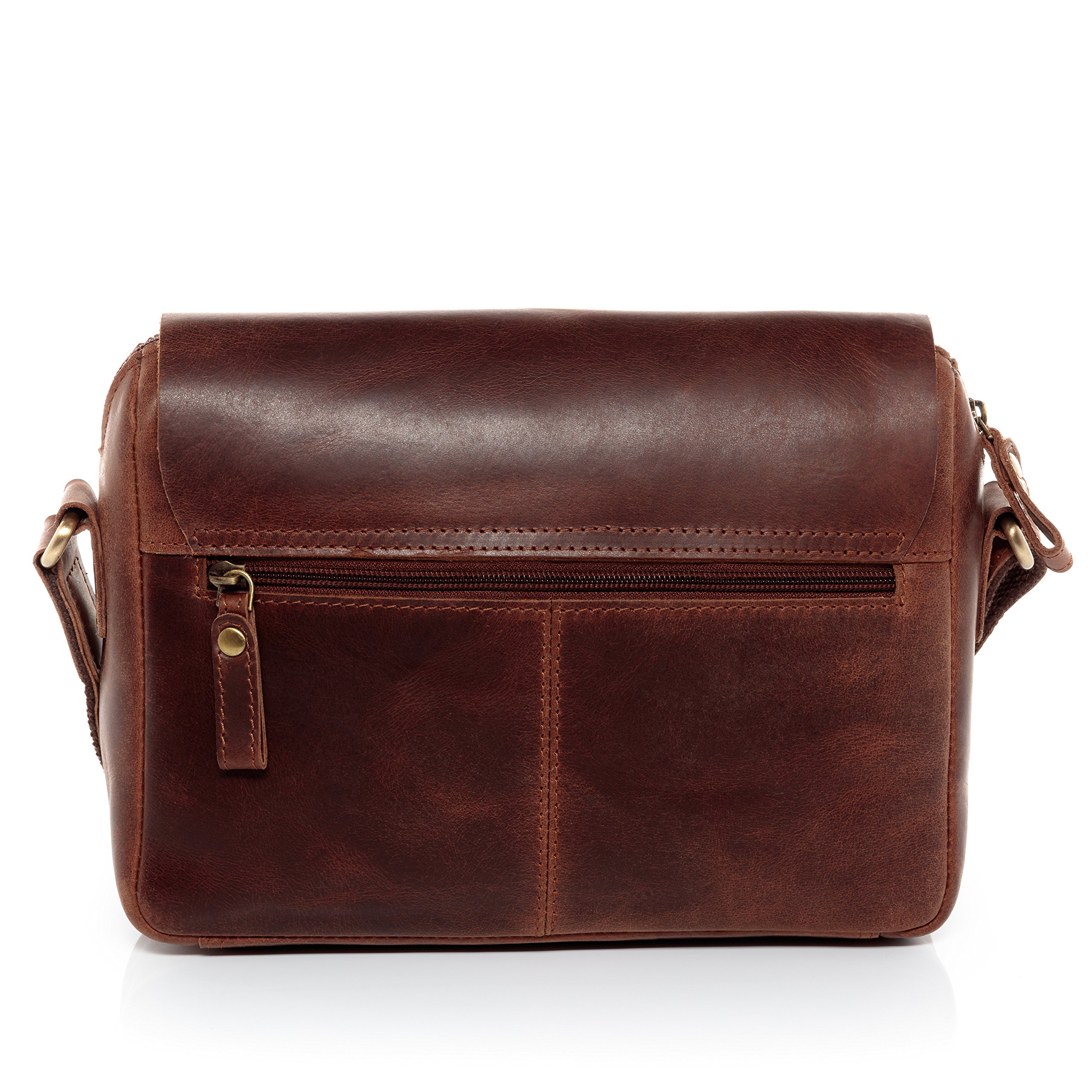 SID & VAIN Messenger bag echt Leder - Schultertasche YALE - Umhängetasche mit Schultergurt - Ledertasche Herren und Damen handgefertigt