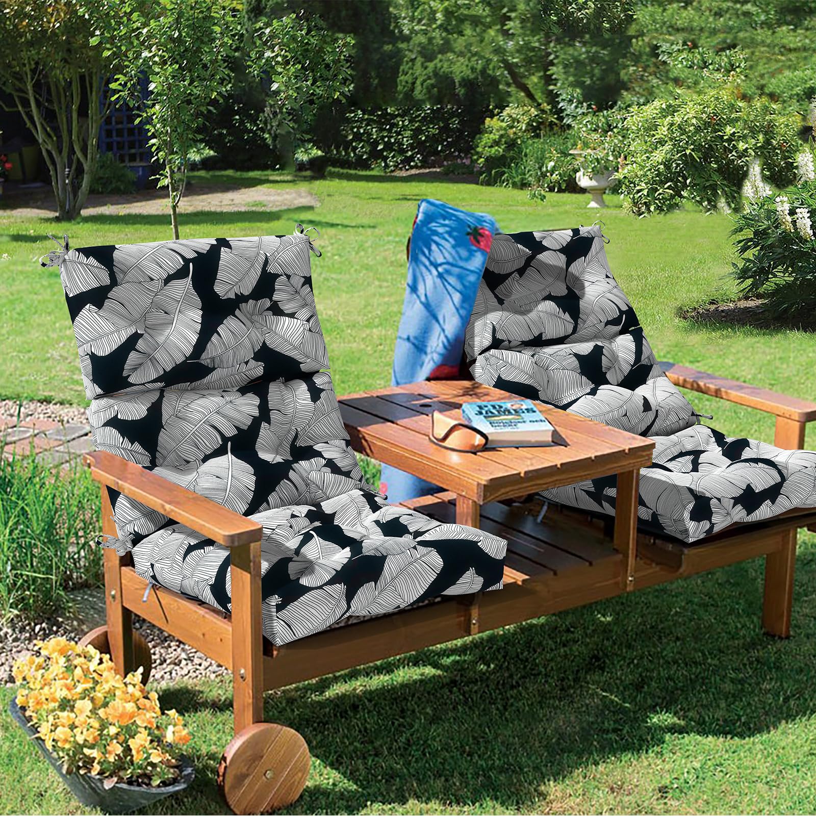 Garden Chair Cushions High Back Costway High Back Patio Adirondack Chair  Cushion, 5'' Seat Pad, Fade Resistant, Outdoor, Beige, Lawn Deck Lounge Adirondack  Chair Cushions Outdoor, image size:1600x1600