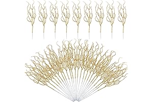 Jutom 30 Pcs Glitter Christmas Tree Pick 13.7 x 2.7 Inch Curly...