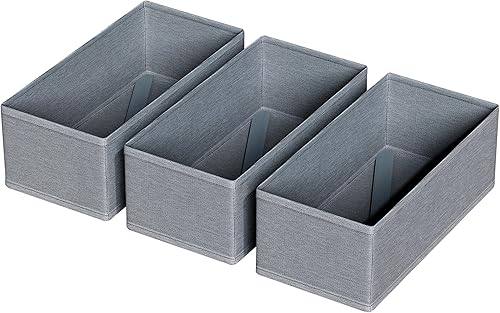Paquete de 3 organizadores de cajones para ropa, divisor de cajones, almacenamiento de cajones para calcetines, ropa interior, brasier, bragas,