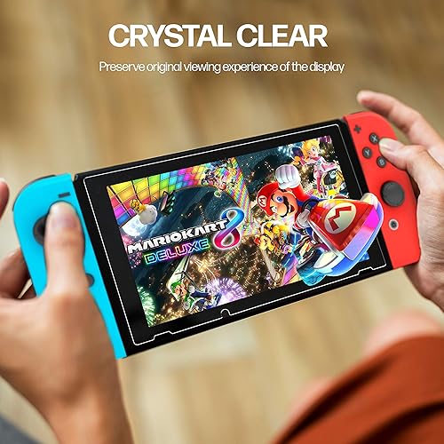 Miniatura 5 de Power Theory Designed for Nintendo Switch 6.2" Screen Protector Tempered Glass 9H Hardness, Easy Install Kit, 99% HD Bubble Free Clear, Case